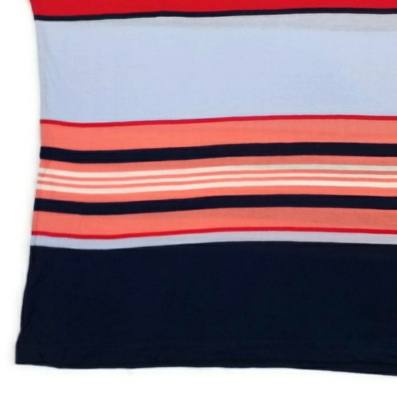 J Crew Factory Multi-Color Stripe Short Dolman Sleeve Tee Womens Size Large - Picture 5 of 12